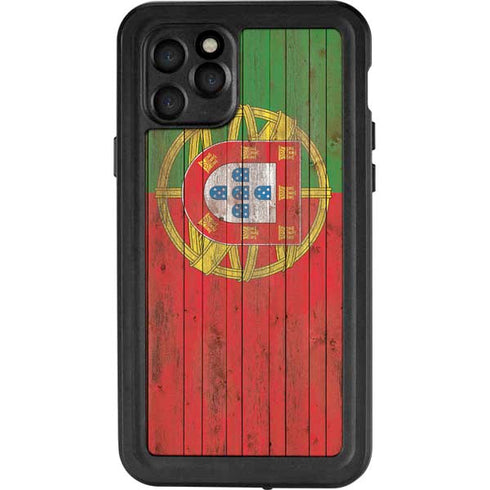 Portuguese Flag Dark Wood iPhone 11 Pro Waterproof Case